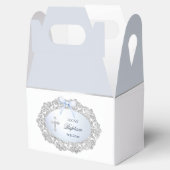 Silver Glitzer Rahmen Blue Bow Taufe Kleines Gabel Geschenkschachtel (Geöffnet)