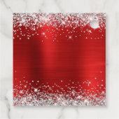 Silver Glitzer Red Foil 80. Geburtstag Geschenkanhänger (Rückseite)