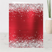 Silver Glitzer Red Foil Big Happy Holidays Karte (Rückseite)