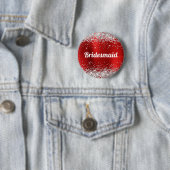 Silver Glitzer Red Foil Bridesmaid Button (Beispiel)