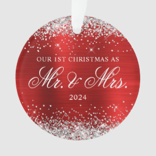 Silver Glitzer Red Foil Unser 1. Weihnachtsfest Fo Ornament
