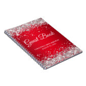 Silver Glitzer Red Ombre 90th Birthday Gästebuch Notizblock (Rechte Seite)