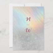 Silver Glitzer Regenbogen holografisch Save the Da Einladung (Rückseite)