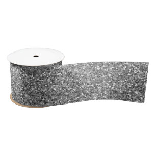 Silver Glitzer Ribbon Satinband