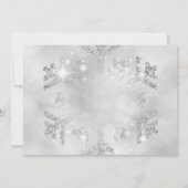 Silver Glitzer & Ribbon | Weihnachtsfeiertag Einladung (Rückseite)
