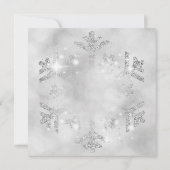 Silver Glitzer & Ribbon | Weihnachtsfeiertag Einladung (Rückseite)