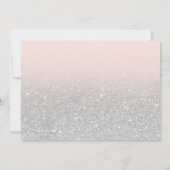 Silver Glitzer Rosa Chic Foto Abschluss Einladung (Rückseite)