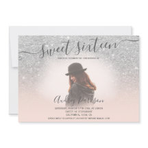 Silver Glitzer Rosa schick Sweet 16 Foto