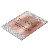 Silver Glitzer Rose Gold Baby Showbook Notizblock (Linke Seite)