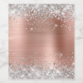 Silver Glitzer Rose Gold Foil Blank Weinetikett (Einzelnes Label)