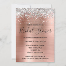Silver Glitzer Rose Gold Foil Brautparty