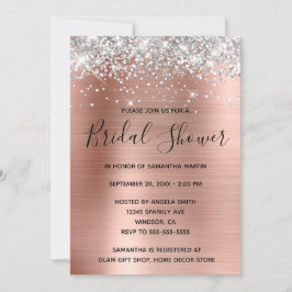 Silver Glitzer Rose Gold Foil Brautparty Einladung