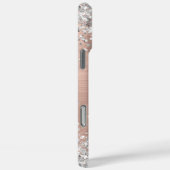 Silver Glitzer Rose Gold Foil Extravagant Monogram Case-Mate iPhone Hülle (Rückseite / Rechts)