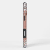 Silver Glitzer Rose Gold Foil Extravagant Monogram iPhone Hülle (Rechte Seite)