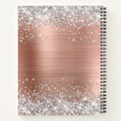Silver Glitzer Rose Gold Foil Extravagant Monogram Notizblock (Rückseite)