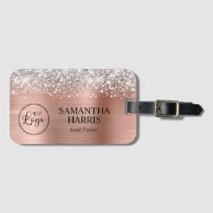 Silver Glitzer Rose Gold Foil Logo Gepäckanhänger