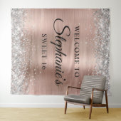 Silver Glitzer Rose Gold Foil Willkommen im Sweet  Wandteppich (Beispiel (Horizontal))