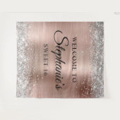 Silver Glitzer Rose Gold Foil Willkommen im Sweet  Wandteppich (Vorderseite (Horizontal))