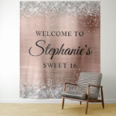 Silver Glitzer Rose Gold Foil Willkommen im Sweet  Wandteppich (Beispiel)