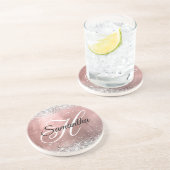 Silver Glitzer Rose Gold Fossil Extravagant Mit Mo Getränkeuntersetzer (Seite)