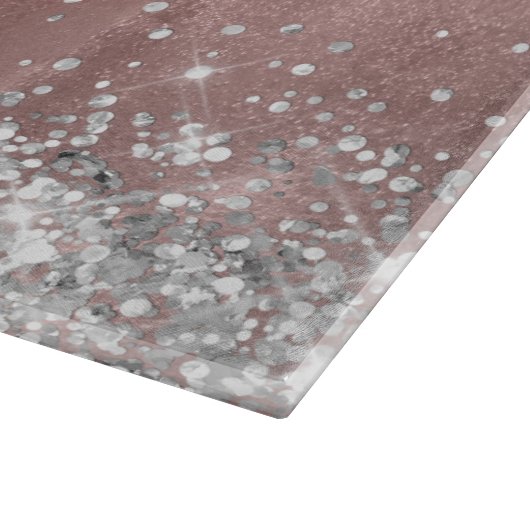 Silver Glitzer Rose Gold Fossil Extravagant Mit Mo Schneidebrett (Ecke)