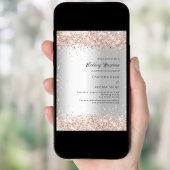 Silver Glitzer Rose Gold Luxus Hochzeitsempfang Einladung