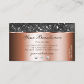 Silver Glitzer Rose Gold Sparkle Diamond Glitterie Visitenkarte (Rückseite)