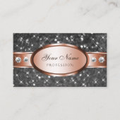 Silver Glitzer Rose Gold Sparkle Diamond Glitterie Visitenkarte (Vorderseite)