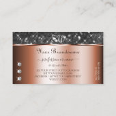 Silver Glitzer Rose Gold Sparkle Diamonds Initiale Visitenkarte (Rückseite)