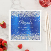 Silver Glitzer Royal Blue Foil 40 & Fabulous Serviette (Beispiel)