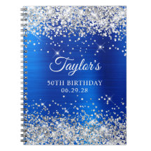 Silver Glitzer Royal Blue Foil 50. Geburtstagsgast