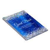 Silver Glitzer Royal Blue Foil Abschluss Guest Notizblock (Rechte Seite)