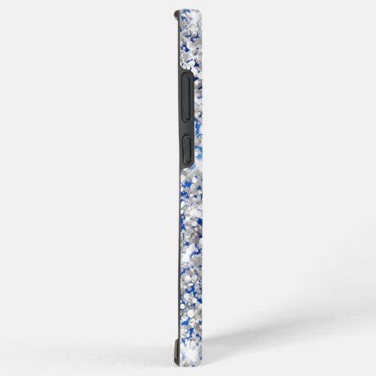 Silver Glitzer Royal Blue Girly Signature Samsung Galaxy Hülle (Rechte Seite)