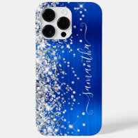 Silver Glitzer Royal Blue Glam Girly Signature