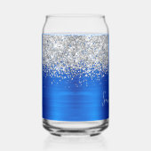 Silver Glitzer Royal Blue Glam Name Dosenglas (Rechts)