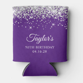 Silver Glitzer Royal Lila 50. Geburtstag Dosenkühler