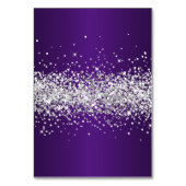 Silver Glitzer Royal Lila Ombre Platzkarten Tischnummer (Rückseite)