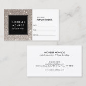 Silver Glitzer Salon Stellenkarte Terminkarte (Vorne/Hinten)