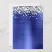 Silver Glitzer Sapphire Blue Ombre Family Wiederse Save The Date (Rückseite)