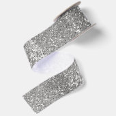 Silver Glitzer Satinband (Rückseite)