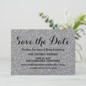 Silver Glitzer Save the Date einladen Einladung (Stehend Vorderseite)