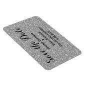 Silver Glitzer Save the Date Flexi Magnet (Rechte Seite)