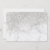 Silver Glitzer schick weißer Marmor Foto Sweet 16 Einladung (Rückseite)