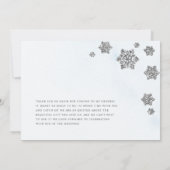 Silver Glitzer Schneeflocken Winter Brautparty Dankeskarte (Rückseite)