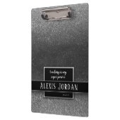 Silver Glitzer Schwarz-weiß Teachers Super Power Klemmbrett (Links)