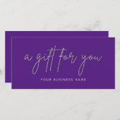 Silver Glitzer Script Business Geschenkgutschein (Vorne/Hinten)