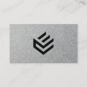 Silver Glitzer Script IHRE QR CODE Visitenkarte (Vorderseite)