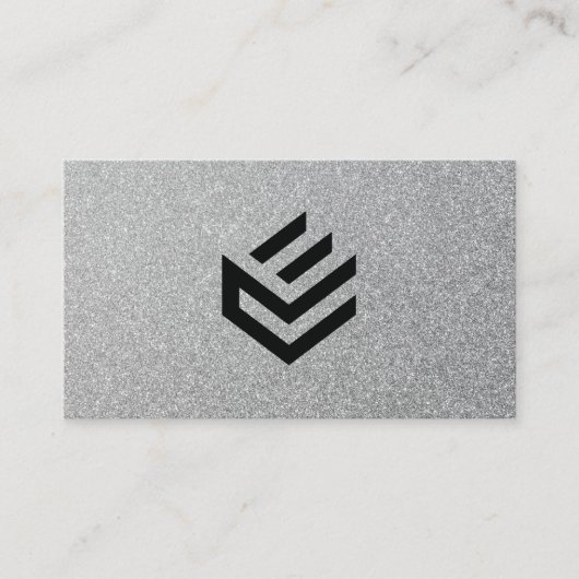 Silver Glitzer Script IHRE QR CODE Visitenkarte (Vorderseite)