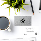 Silver Glitzer Script IHRE QR CODE Visitenkarte
