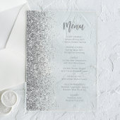 Silver Glitzer Script White Wedding Acryleinladungen